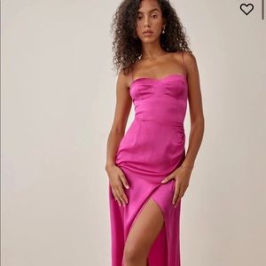 Reformation - Marguerite Dress, Color FLAMBÉ pink (SIZE 2)